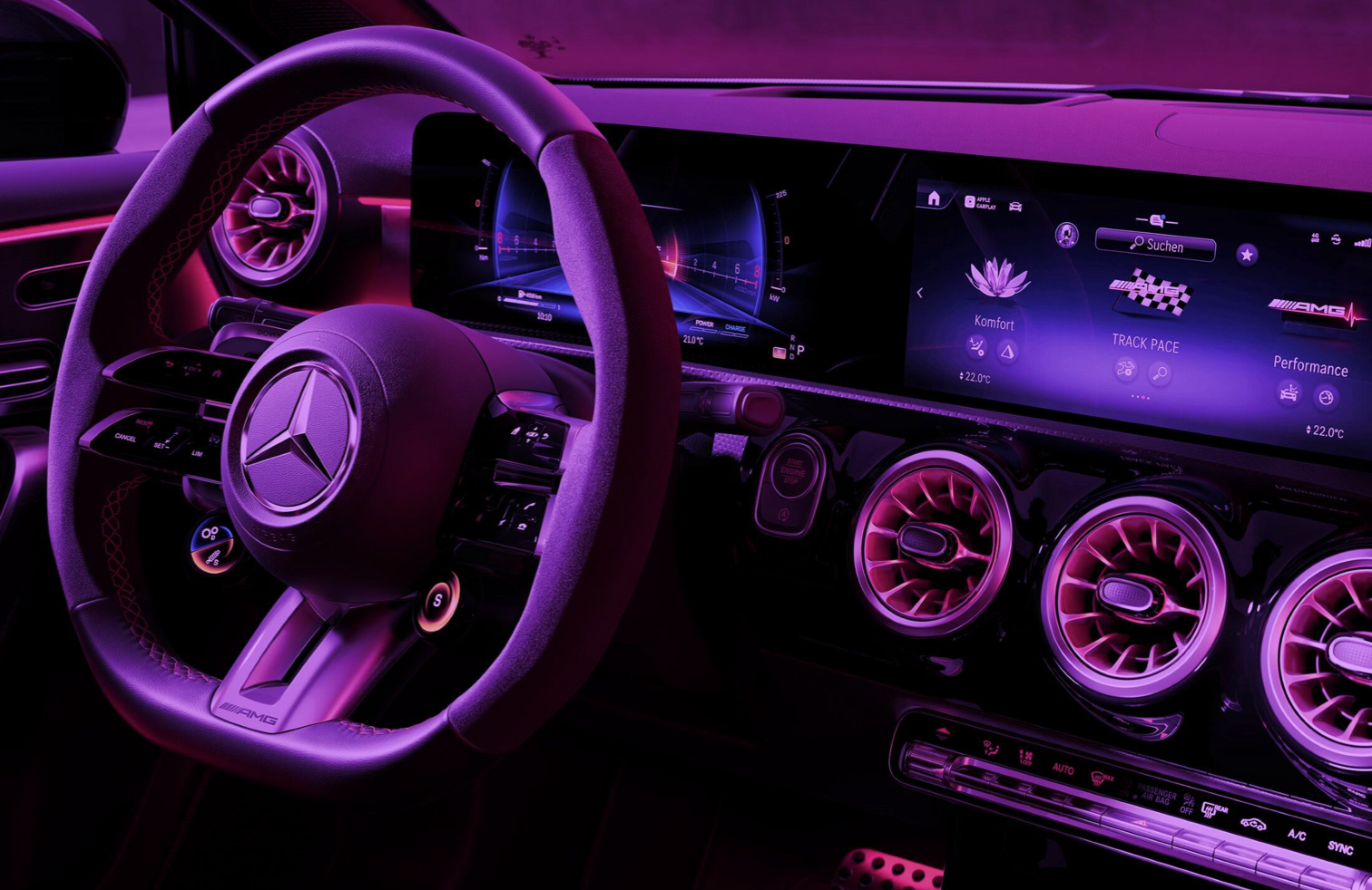 imagen que muestra el interior de un mercedes benz disponible en el servicio de suscripción de coches por meses de mobility centro rent a car